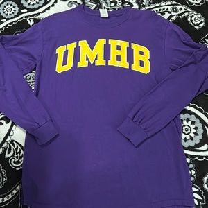 UMHB dark purple long sleeve shirt